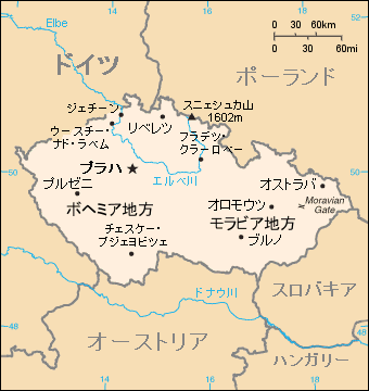 チェコの地図