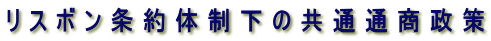 リスボン条約体制下の共通通商政策